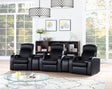 Cyrus Black Upholstered 5-Piece Reclining Living Room Set by Coaster at Eve Furniture