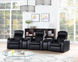 Cyrus Black Upholstered 5-Piece Reclining Living Room Set by Coaster at Eve Furniture