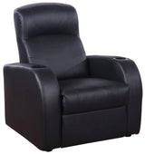 Cyrus Black Upholstered 7-Piece Reclining Living Room Set by Coaster at Eve Furniture