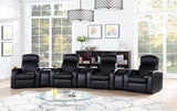 Cyrus Black Upholstered 7-Piece Reclining Living Room Set by Coaster at Eve Furniture