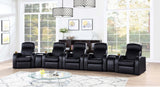 Cyrus Black Upholstered 7-Piece Reclining Living Room Set by Coaster at Eve Furniture