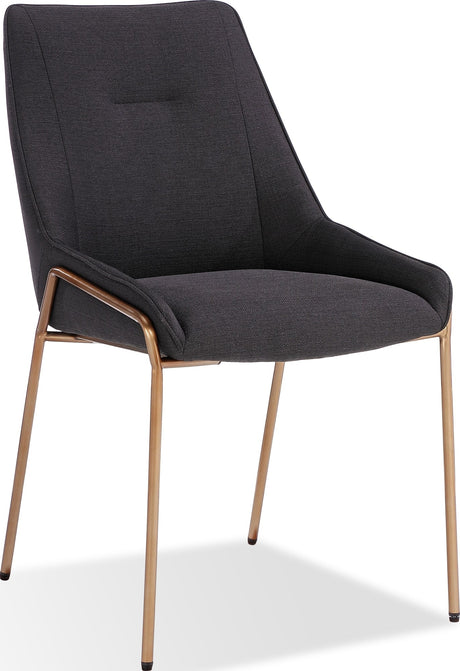 Cyrus Coal/Brushed Bronze Upholstered Dining Chair (Set of 2) by Modus Furniture at Eve Furniture