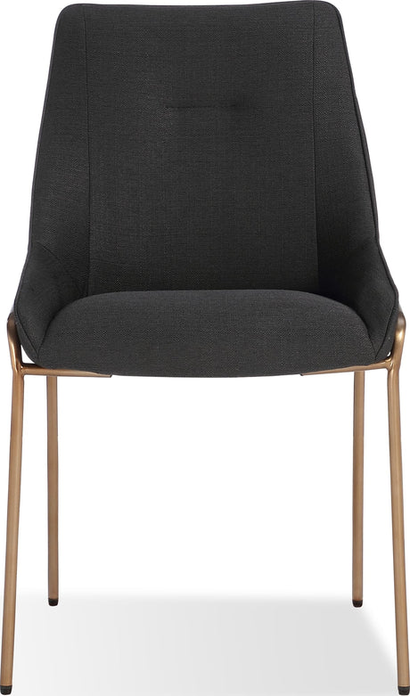 Cyrus Coal/Brushed Bronze Upholstered Dining Chair (Set of 2) by Modus Furniture at Eve Furniture