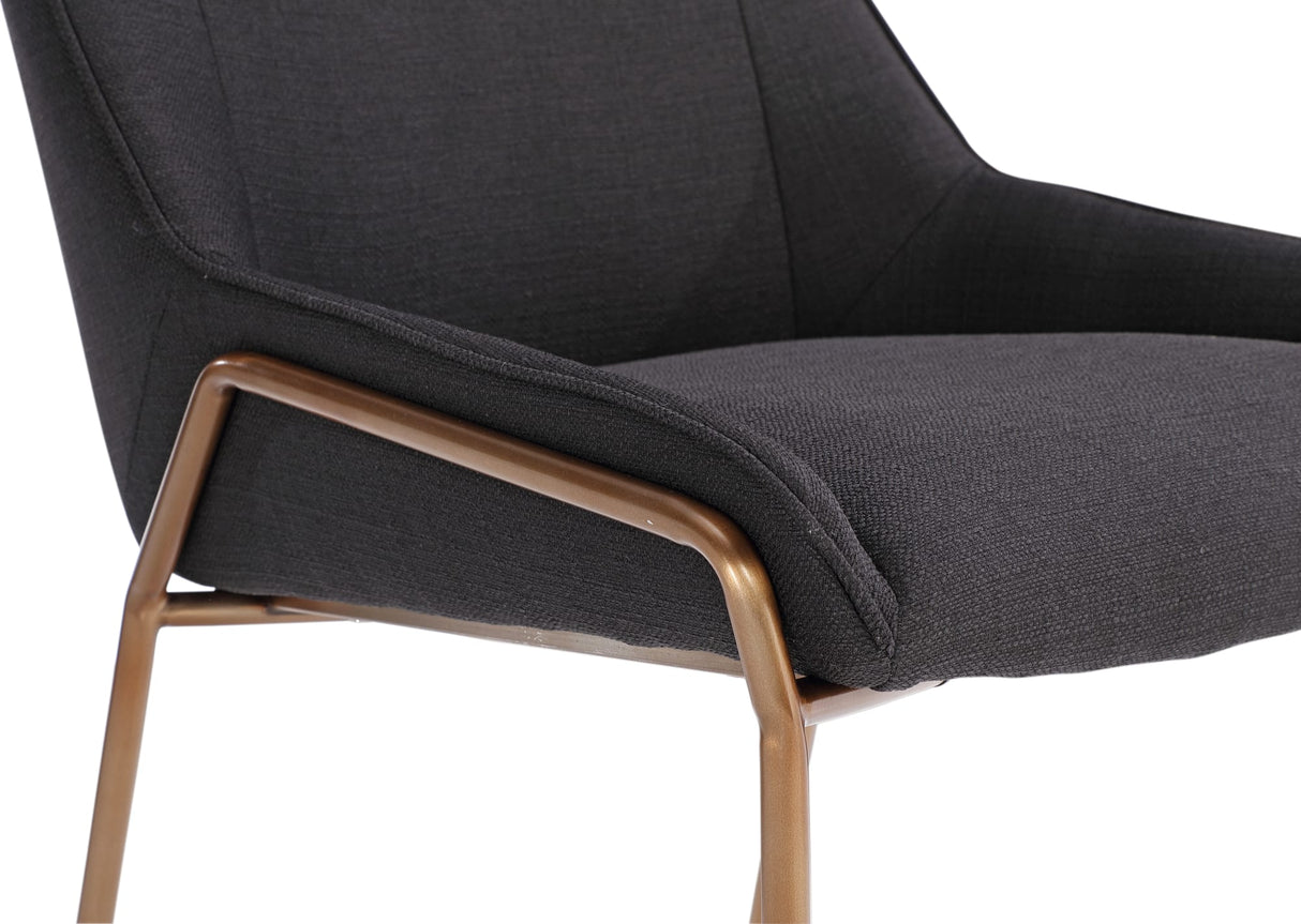 Cyrus Coal/Brushed Bronze Upholstered Dining Chair (Set of 2) by Modus Furniture at Eve Furniture