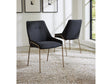 Cyrus Coal/Brushed Bronze Upholstered Dining Chair (Set of 2) by Modus Furniture at Eve Furniture