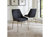 Cyrus Coal/Brushed Bronze Upholstered Dining Chair (Set of 2) by Modus Furniture at Eve Furniture