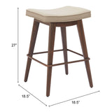 Divat Counter Stool Beige & Walnut - Image 9