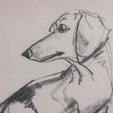 Dachshunds by Mercana Studio Hand-Embellished Framed Artwork Matted under Glass by Mercana at Eve Furniture