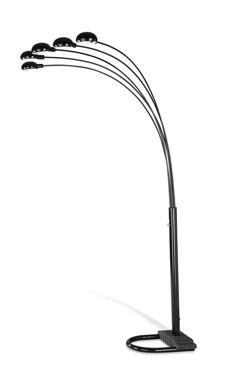 Kayd Black 92-inch Arc 5-light Dome Shade Metal Floor Lamp by Coaster at Eve Furniture