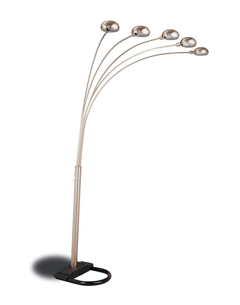 Dacre Chrome/Black 5-light Floor Lamp with Curvy Dome Shades by Coaster at Eve Furniture