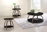 Dacre Dark Charcoal 3-Piece Round Coffee and End Table Set by Coaster at Eve Furniture