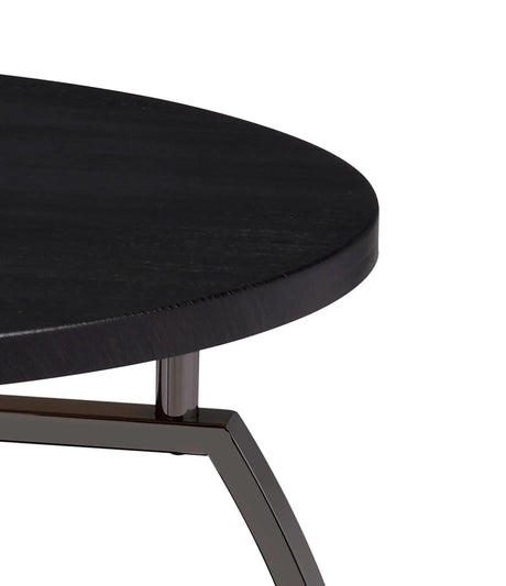 Dacre Dark Gray/Black Nickel Round End Table by Coaster at Eve Furniture