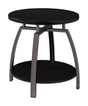 Dacre Dark Gray/Black Nickel Round End Table by Coaster at Eve Furniture