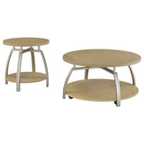 Dacre Greige 2-piece Round Coffee and End Table Set by Coaster at Eve Furniture