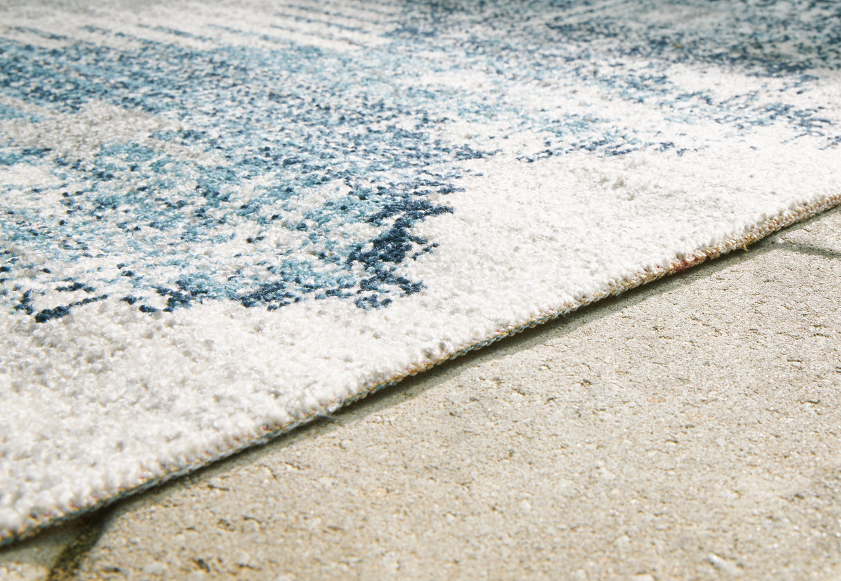 Daddridge Blue/Gray/Ivory 5' x 7' Rug by Ashley at Eve Furniture