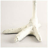 Daffy II Tall White Cast Iron Chicken Foot Table Candle Holder by Mercana at Eve Furniture