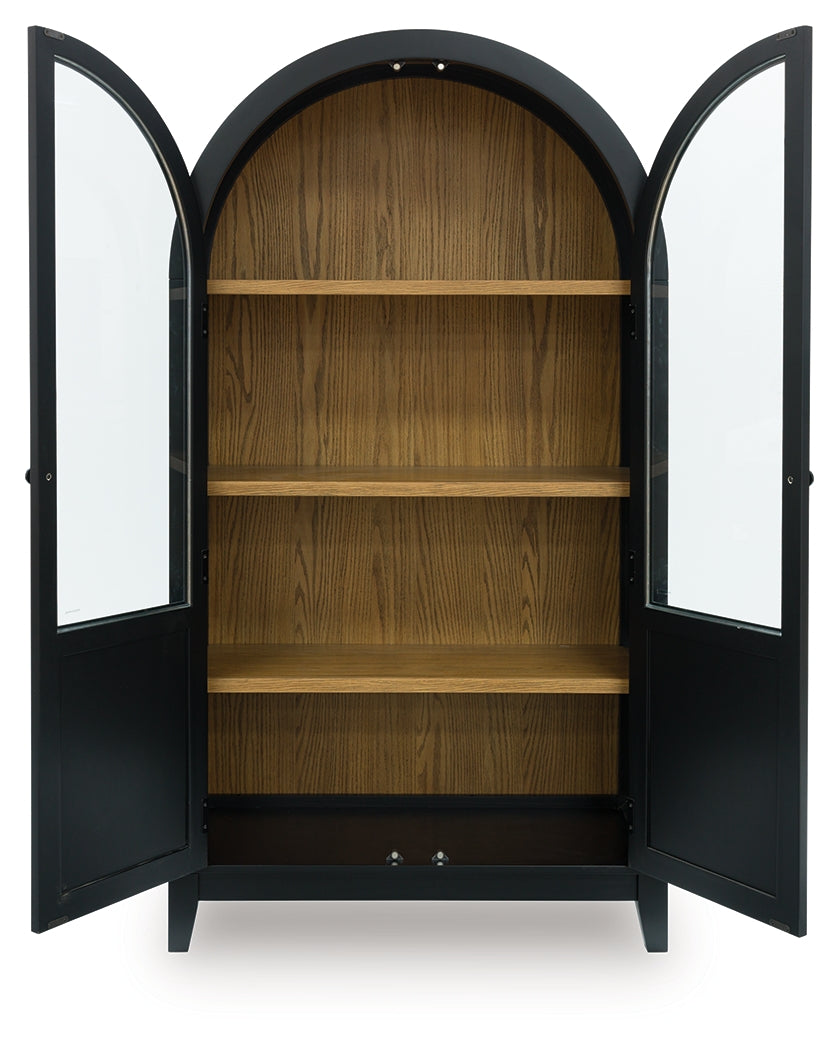 Dagandale Black/Natural Accent Cabinet by Ashley at Eve Furniture