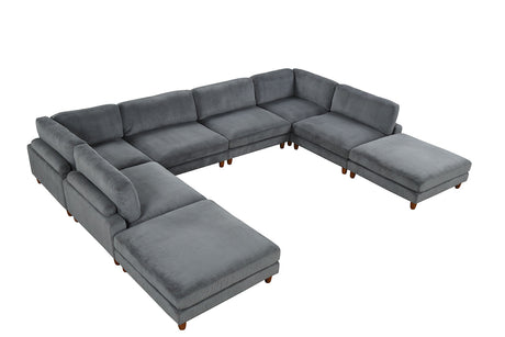 Dagenham Gray Sectional [ B ] by Furniture of America at Eve Furniture