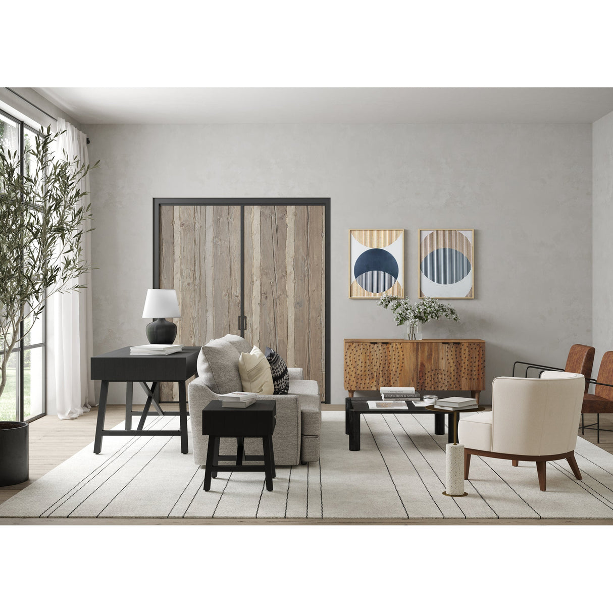 Dagwood Brown Leather Armchair by Moe's Home at Eve Furniture