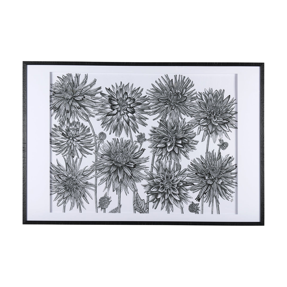 Dahlia Study - Detail by Mercana Studio Hand Embellished Textured Framed Art Photo Matted under Glas by Mercana at Eve Furniture