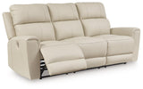 Dahlmoore Almond Power Reclining Sofa by Ashley at Eve Furniture