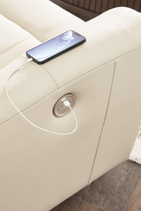 Dahlmoore Almond Power Reclining Sofa by Ashley at Eve Furniture