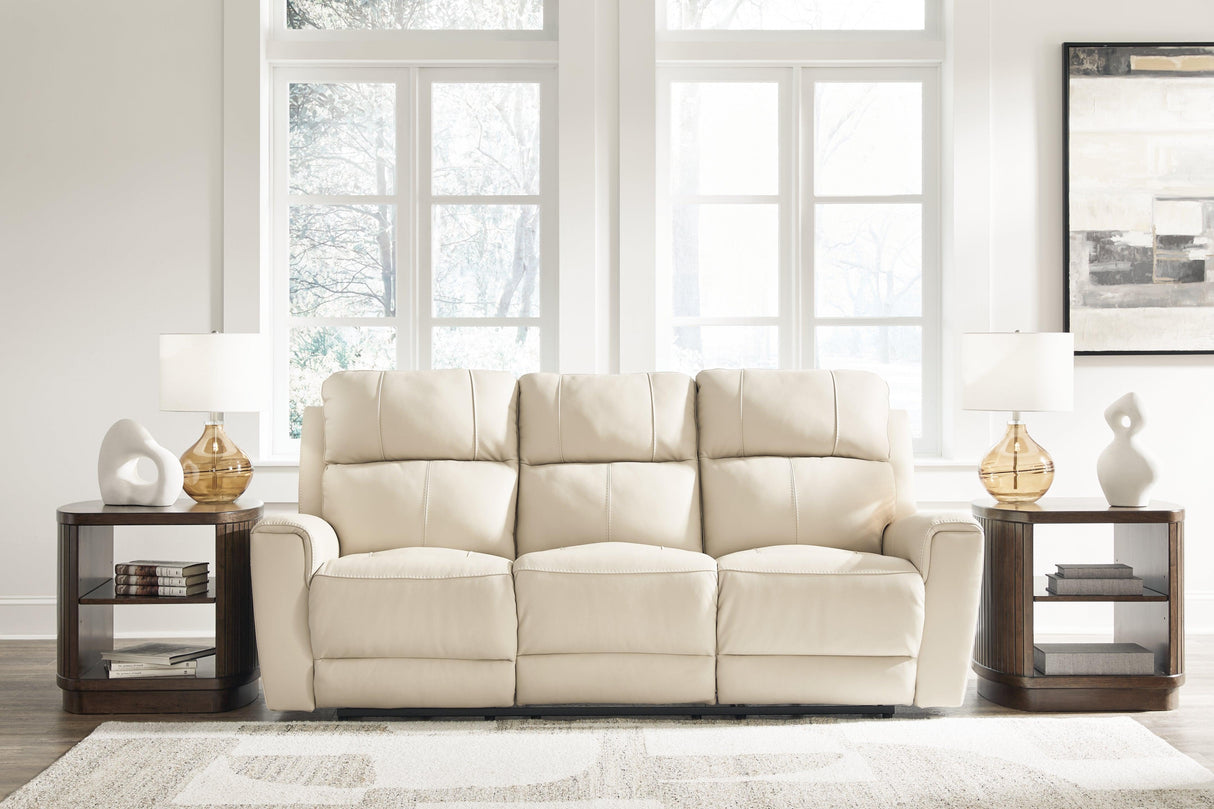 Dahlmoore Almond Power Reclining Sofa by Ashley at Eve Furniture