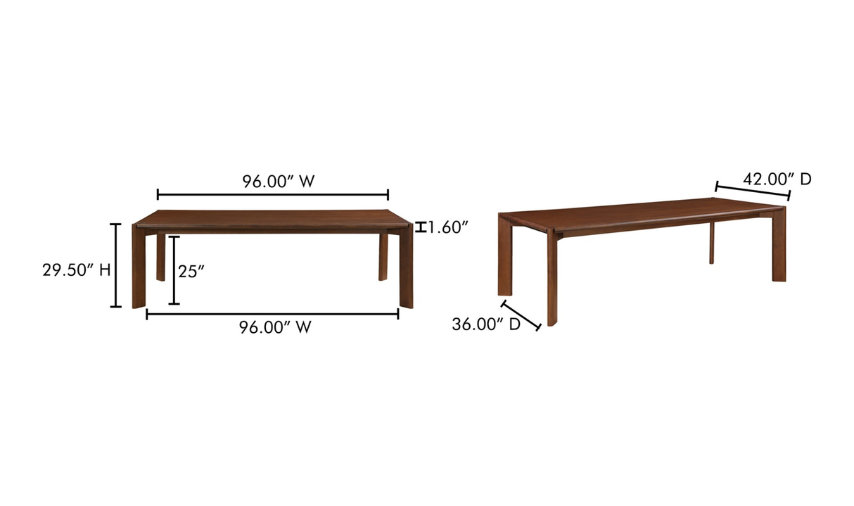 Daifuku Large Dining Table Brown by Moe's Home at Eve Furniture