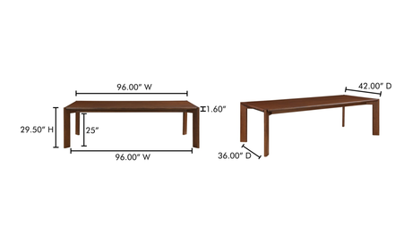 Daifuku Large Dining Table Brown by Moe's Home at Eve Furniture