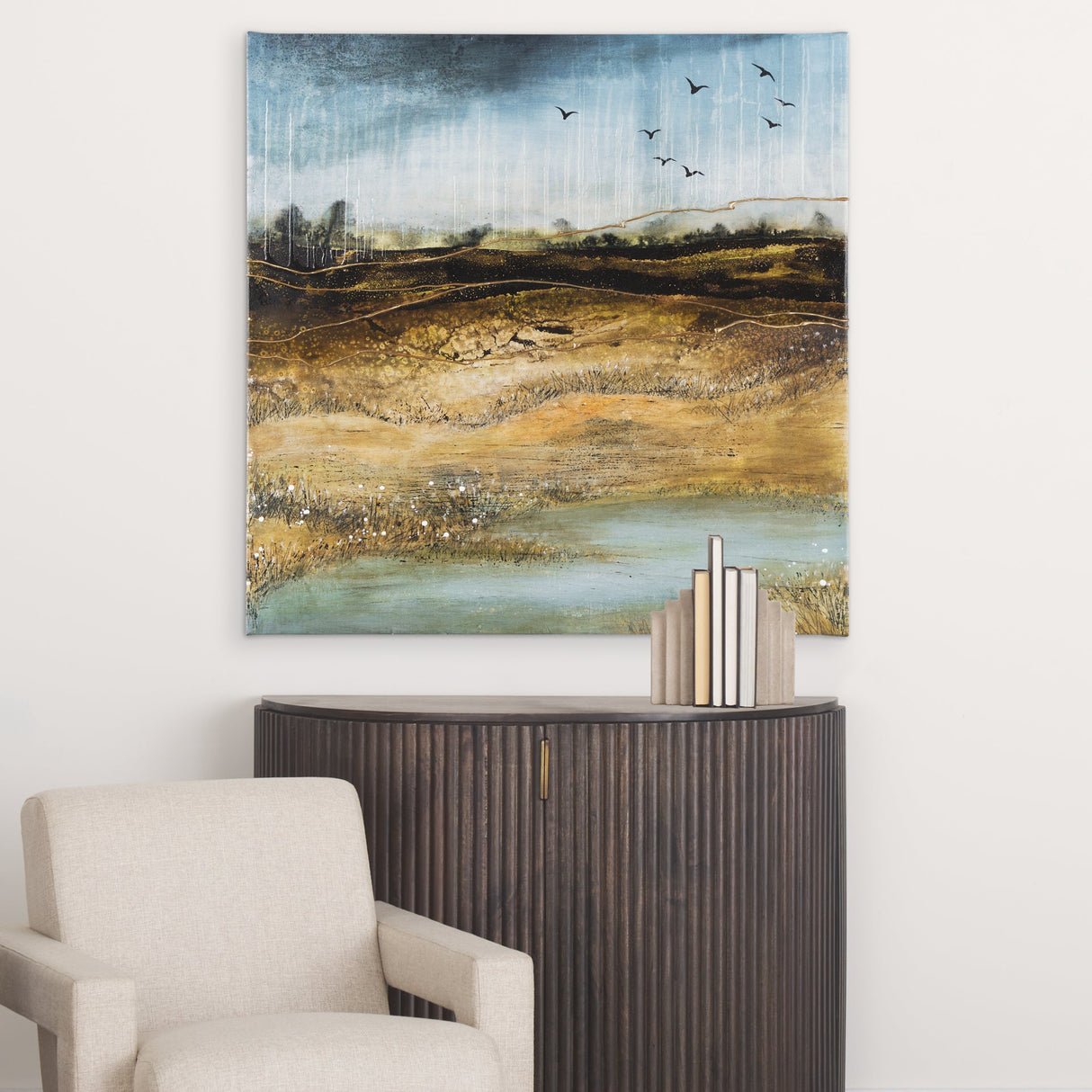 Daily Fly Over by Julie Devine a Canvas Print by Mercana at Eve Furniture