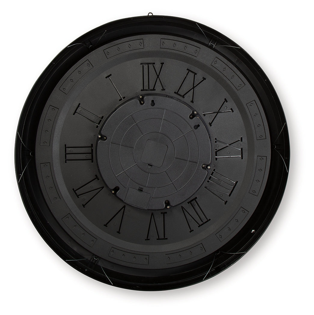 Dairton Black/Gold Finish Wall Clock by Ashley at Eve Furniture