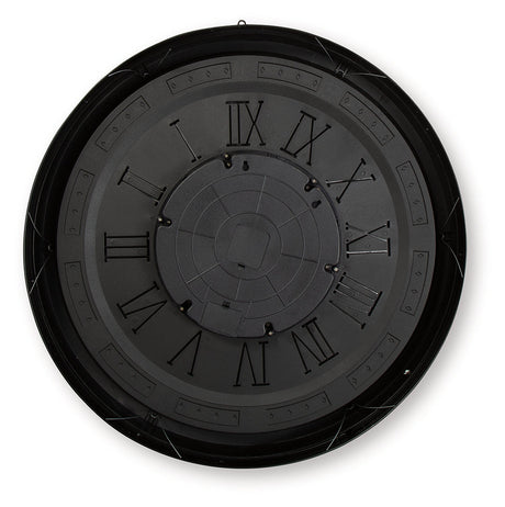 Dairton Black/Gold Finish Wall Clock by Ashley at Eve Furniture