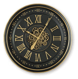 Dairton Black/Gold Finish Wall Clock by Ashley at Eve Furniture