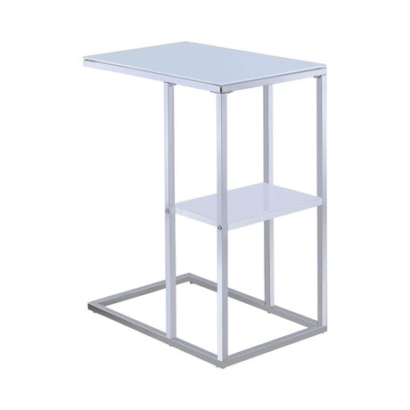 Daisy Chrome/White 1-Shelf Accent Table