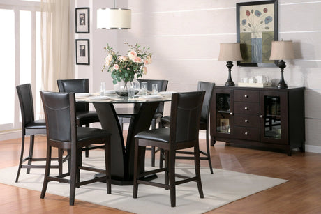 Daisy Dark Brown Glass-Top 54" Round Counter Height Table by Homelegance at Eve Furniture
