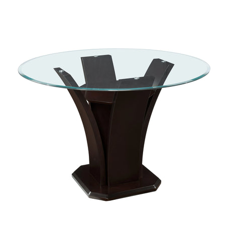 Daisy Dark Brown Glass-Top 54" Round Counter Height Table by Homelegance at Eve Furniture