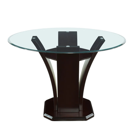 Daisy Dark Brown Glass-Top 54" Round Counter Height Table by Homelegance at Eve Furniture