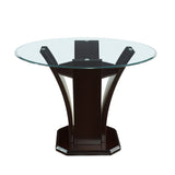 Daisy Espresso 48" Glass-Top Round 5-Piece Counter Height Set by Homelegance at Eve Furniture