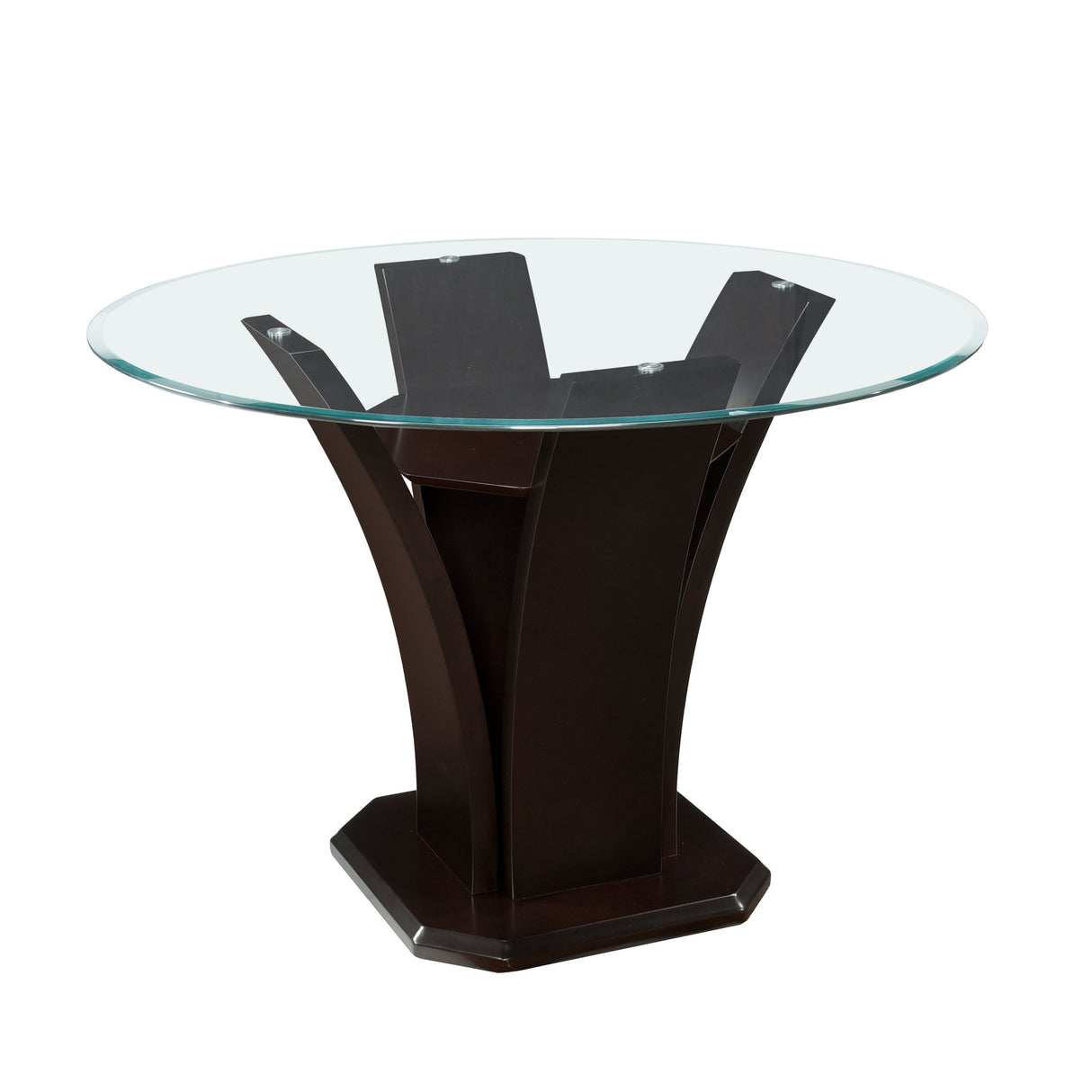 Daisy Espresso 48" Glass-Top Round 5-Piece Counter Height Set by Homelegance at Eve Furniture