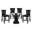 Daisy Espresso 48" Glass-Top Round 5-Piece Counter Height Set by Homelegance at Eve Furniture