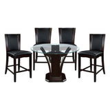 Daisy Espresso 48" Glass-Top Round 5-Piece Counter Height Set by Homelegance at Eve Furniture