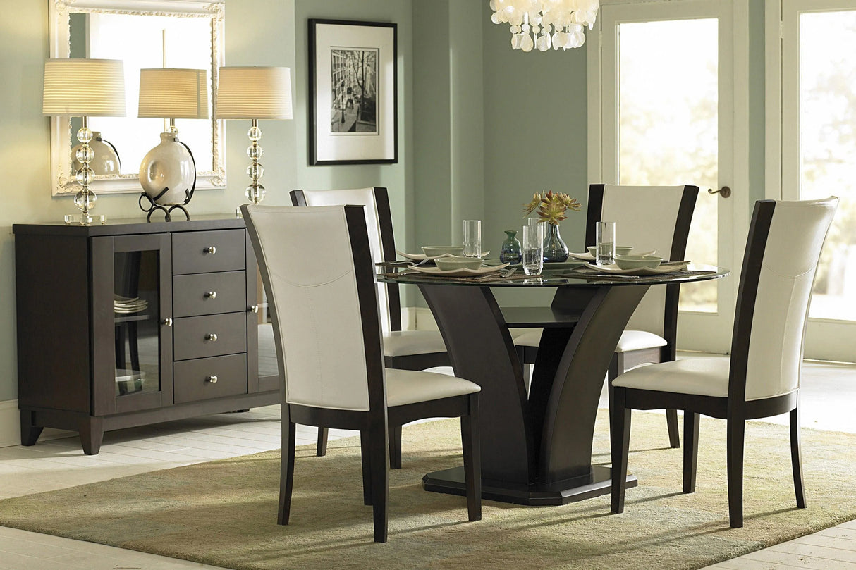 Daisy White/Dark Brown Side Chair, Set of 2 by Homelegance at Eve Furniture