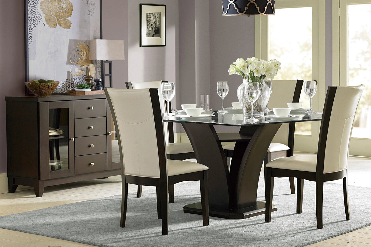 Daisy White/Dark Brown Side Chair, Set of 2 by Homelegance at Eve Furniture