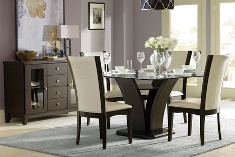 Daisy White/Dark Brown Side Chair, Set of 2 by Homelegance at Eve Furniture