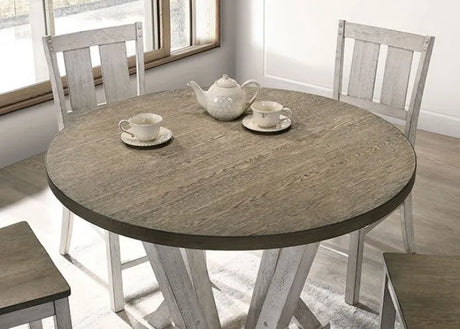 Dakota Antique White/Ash Brown 5-Piece Counter Height Table Set by Furniture of America at Eve Furniture