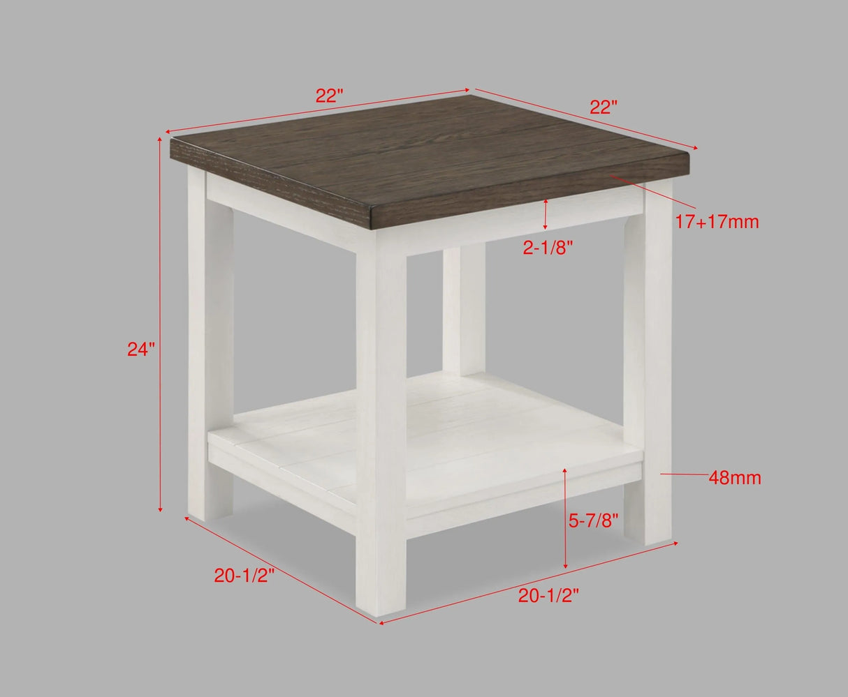 Dakota Chalk White 3-Piece Coffee Table Set by Crown Mark at Eve Furniture