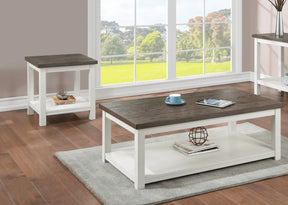 Dakota Chalk White 3-Piece Coffee Table Set by Crown Mark at Eve Furniture