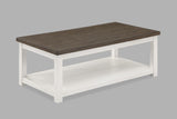 Dakota Chalk White Coffee Table with Casters by Crown Mark at Eve Furniture