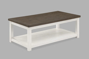 Dakota Chalk White Coffee Table with Casters by Crown Mark at Eve Furniture