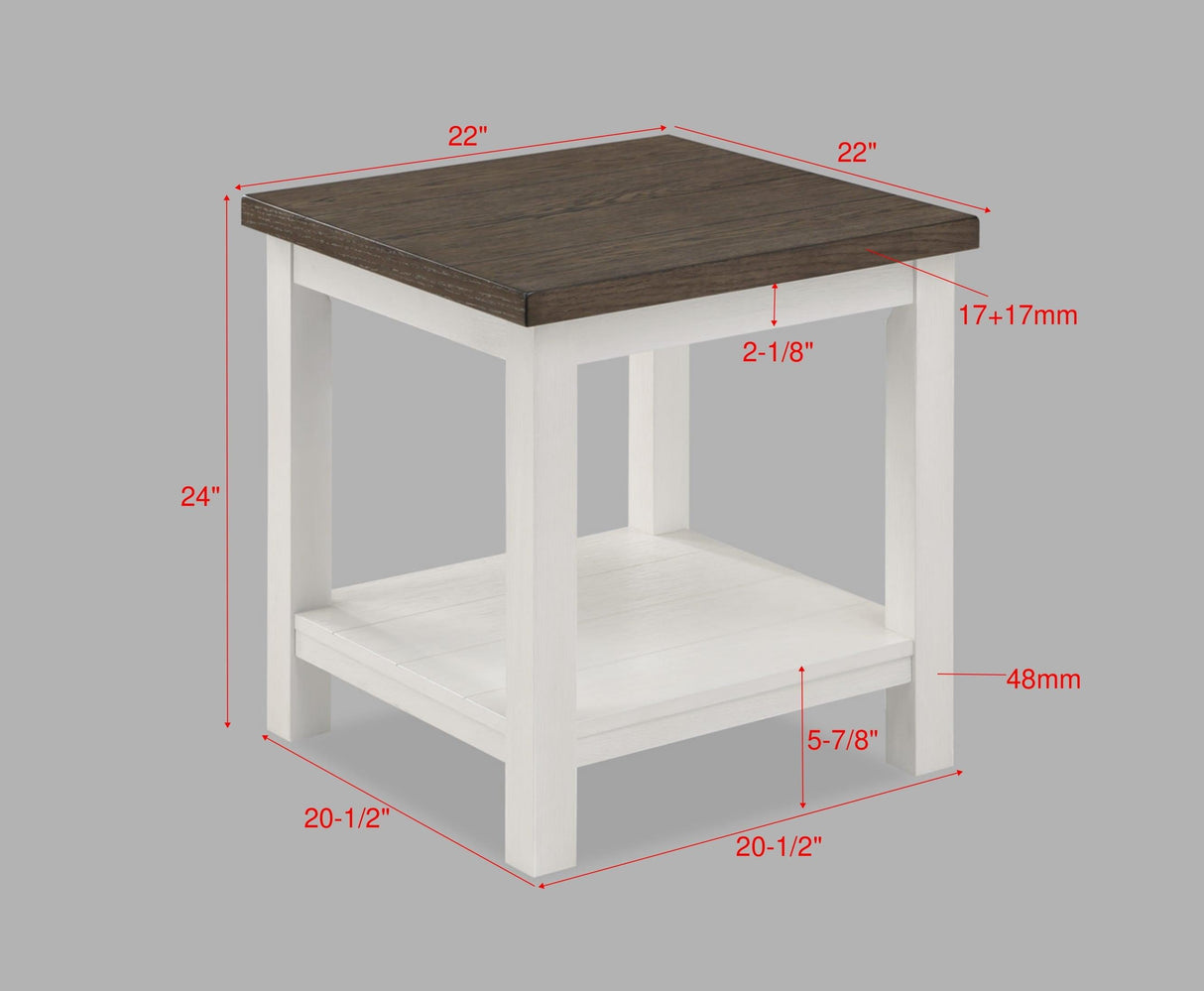 Dakota Chalk White End Table by Crown Mark at Eve Furniture